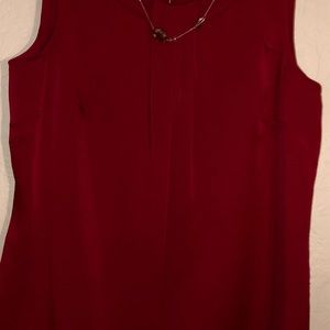 RED SLEEVELESS WORK CASUAL ANN TAYLOR SHIRT